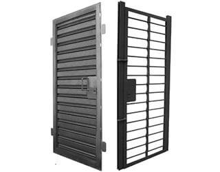 Puerta de escape para cortinas metalicas.
